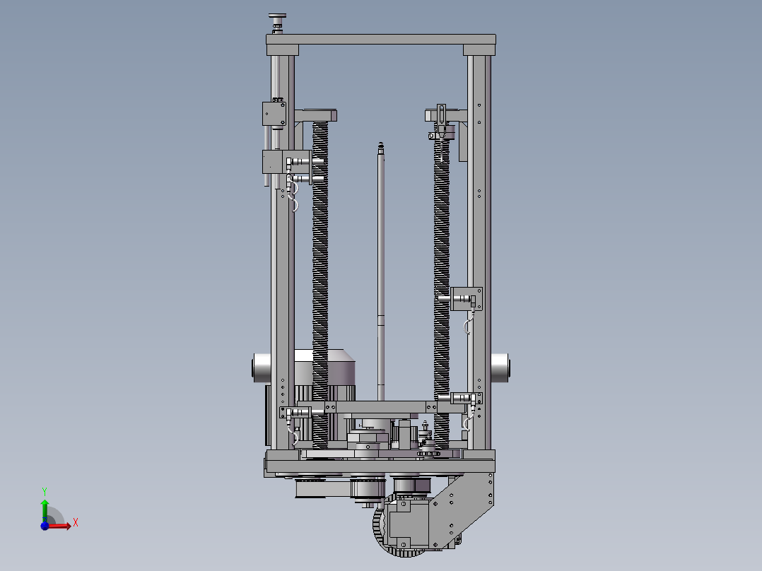链条传动滚珠丝杠升降机前视图