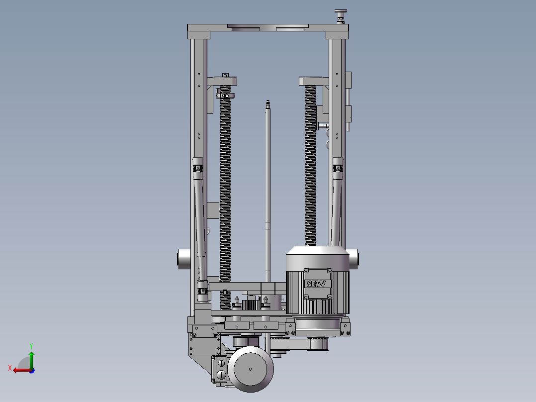 链条传动滚珠丝杠升降机后视图