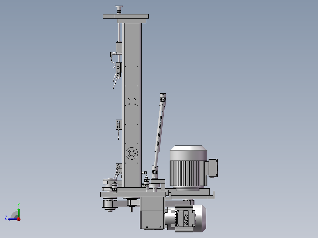 链条传动滚珠丝杠升降机右视图
