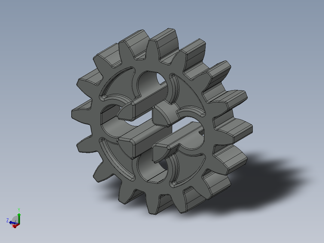 4019 OldGray Technic Gear 16 Tooth.SLDPRT主视图