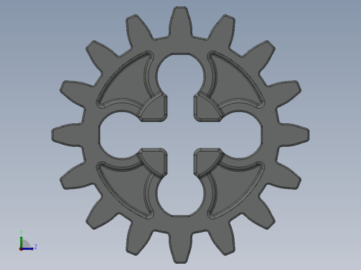 4019 OldGray Technic Gear 16 Tooth.SLDPRT左视缩略图