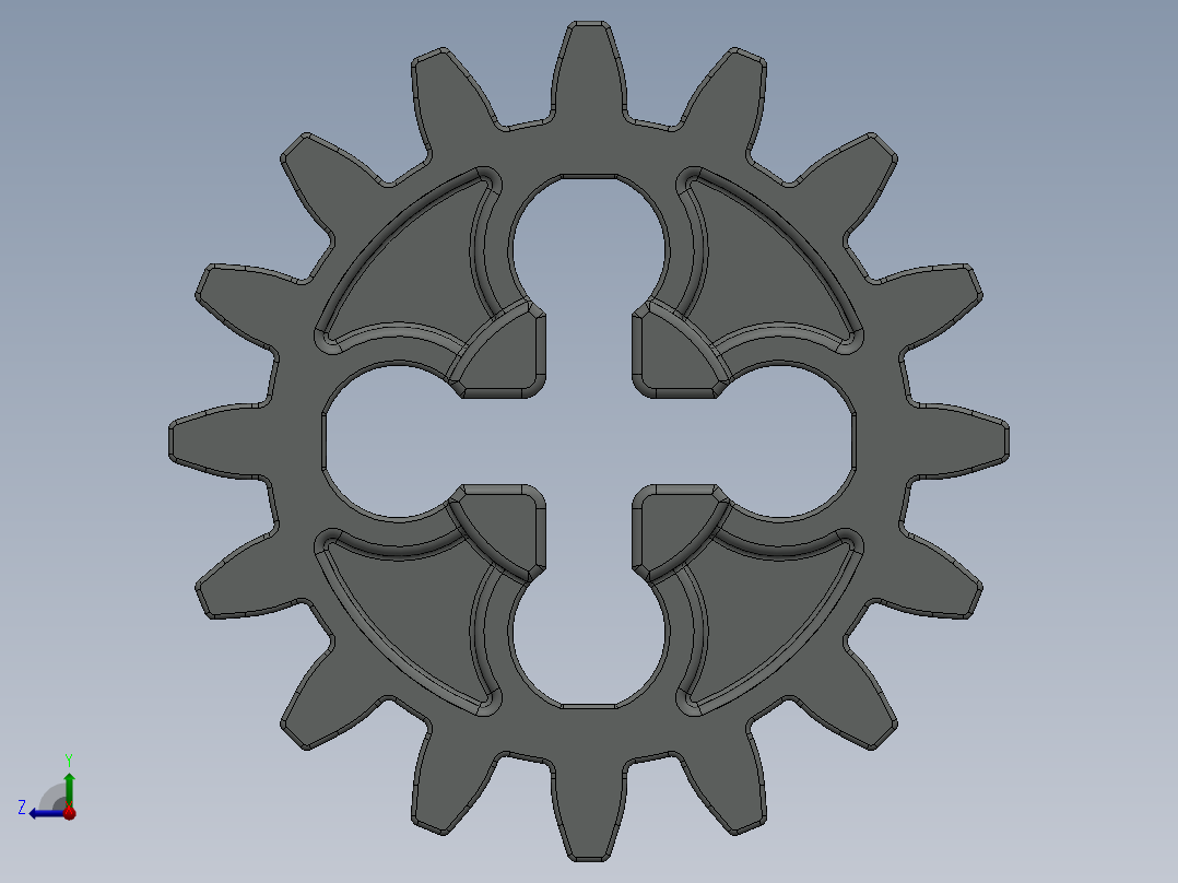 4019 OldGray Technic Gear 16 Tooth.SLDPRT右视图