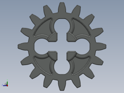 4019 OldGray Technic Gear 16 Tooth.SLDPRT右视缩略图