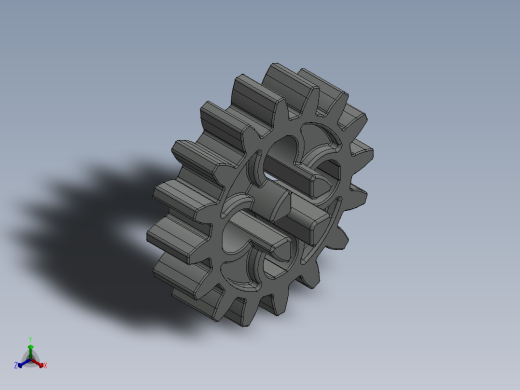 4019 OldGray Technic Gear 16 Tooth.SLDPRT正等轴测缩略图