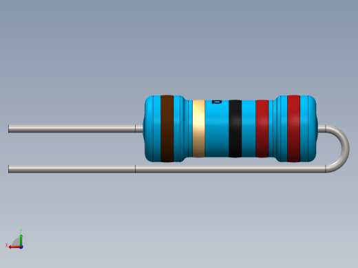 电容器 二极管 电阻器-Resistor Vertical 22 Ohm 1W后视缩略图