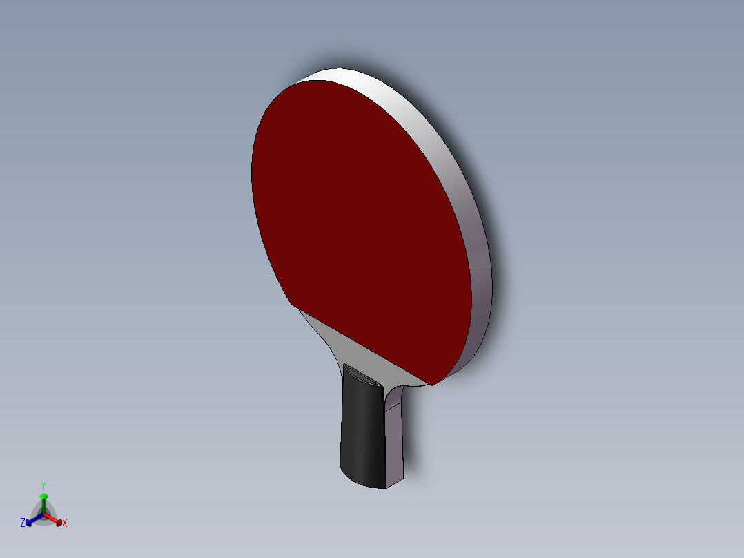 乒乓球拍建模和草图作业 零件建模作业件正等轴测图