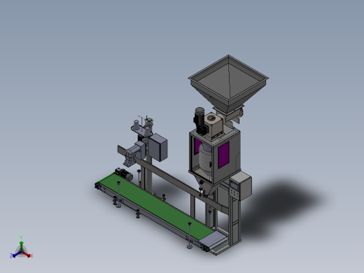 有斗自动定量包装秤正等轴测缩略图