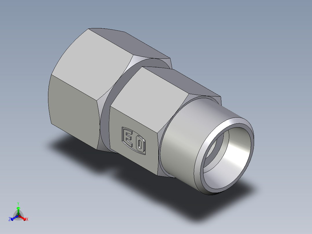 卡套式工业通用硬管接头EO_Distance_piece_adapter_DA12LOMD71主视图