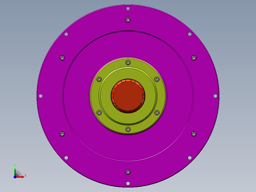 内曲线径向柱塞式液压马达模型916531前视图