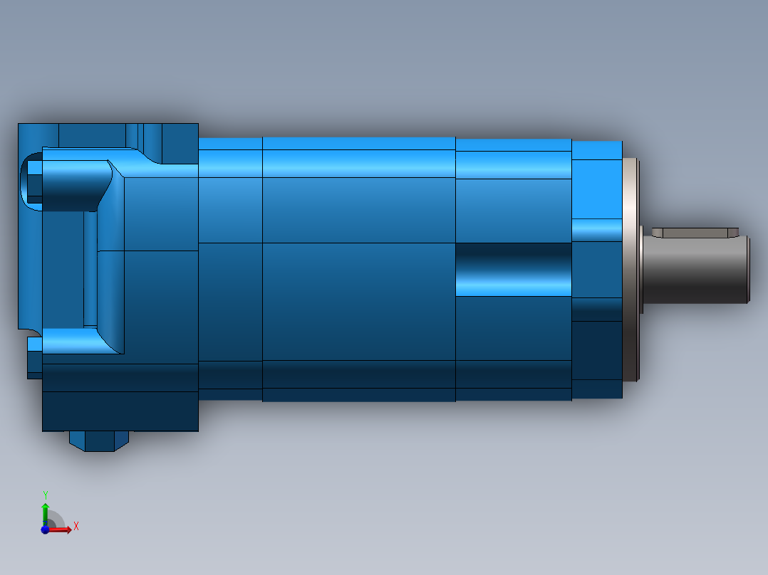 伊顿2K-305摆线液压马达平键标准轴前视图