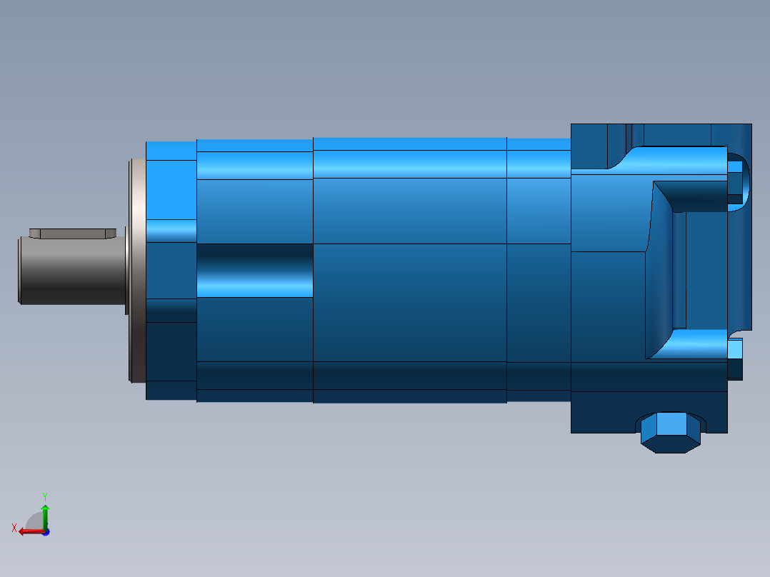 伊顿2K-305摆线液压马达平键标准轴后视图