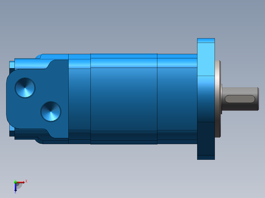 伊顿2K-305摆线液压马达平键标准轴俯视图