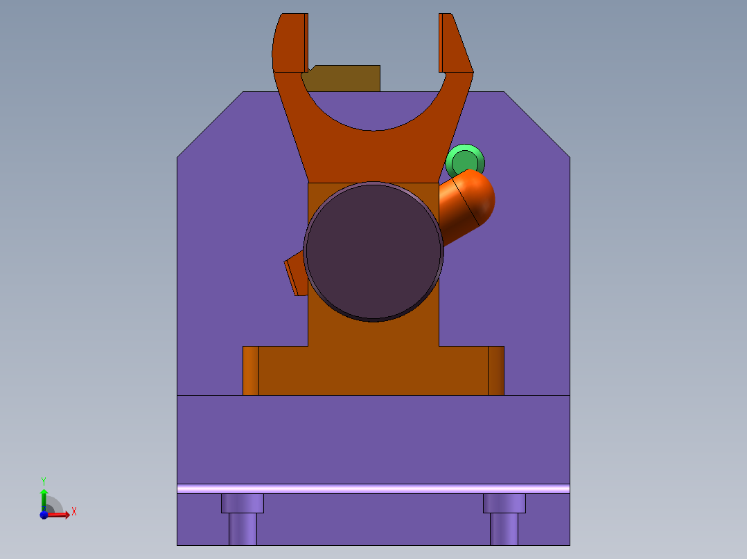 副变速拨叉工艺及铣内侧面夹具设计前视图