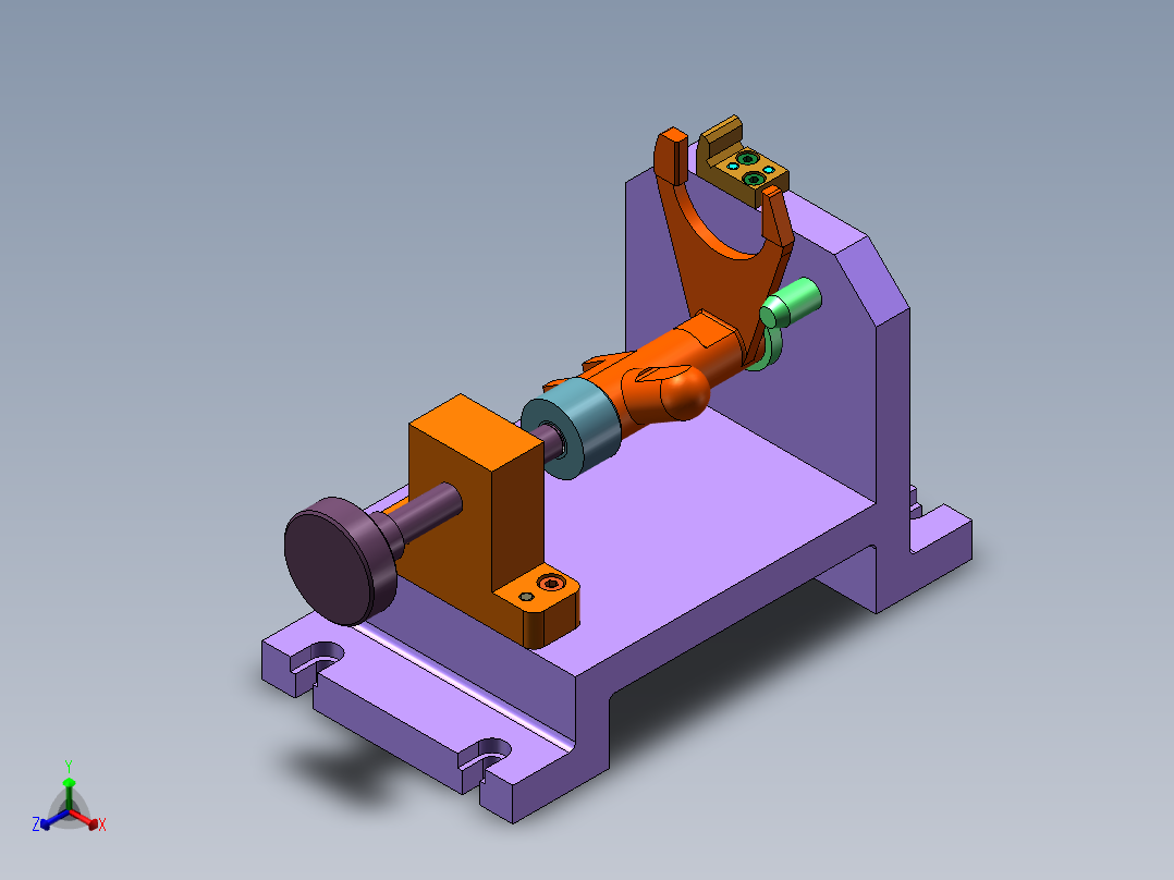 副变速拨叉工艺及铣内侧面夹具设计正等轴测图
