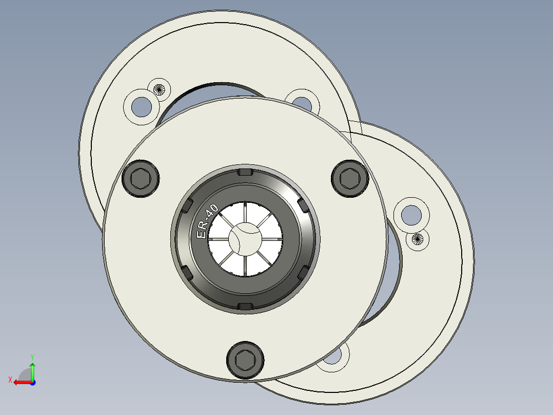 ER-40夹头夹具模型后视图