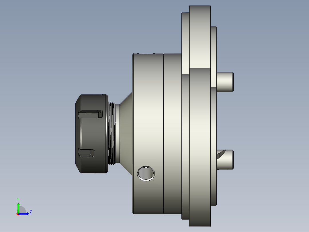 ER-40夹头夹具模型左视图