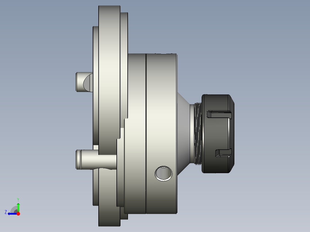 ER-40夹头夹具模型右视图