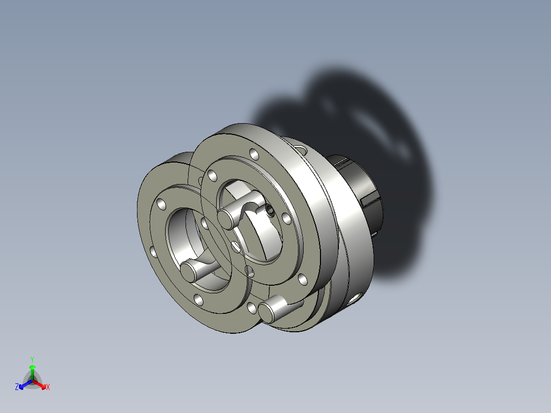 ER-40夹头夹具模型正等轴测图