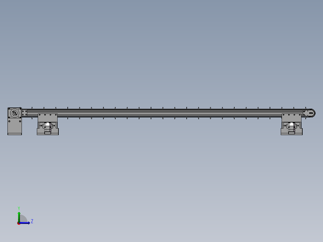 2.74米宽度可调输送机构左视图