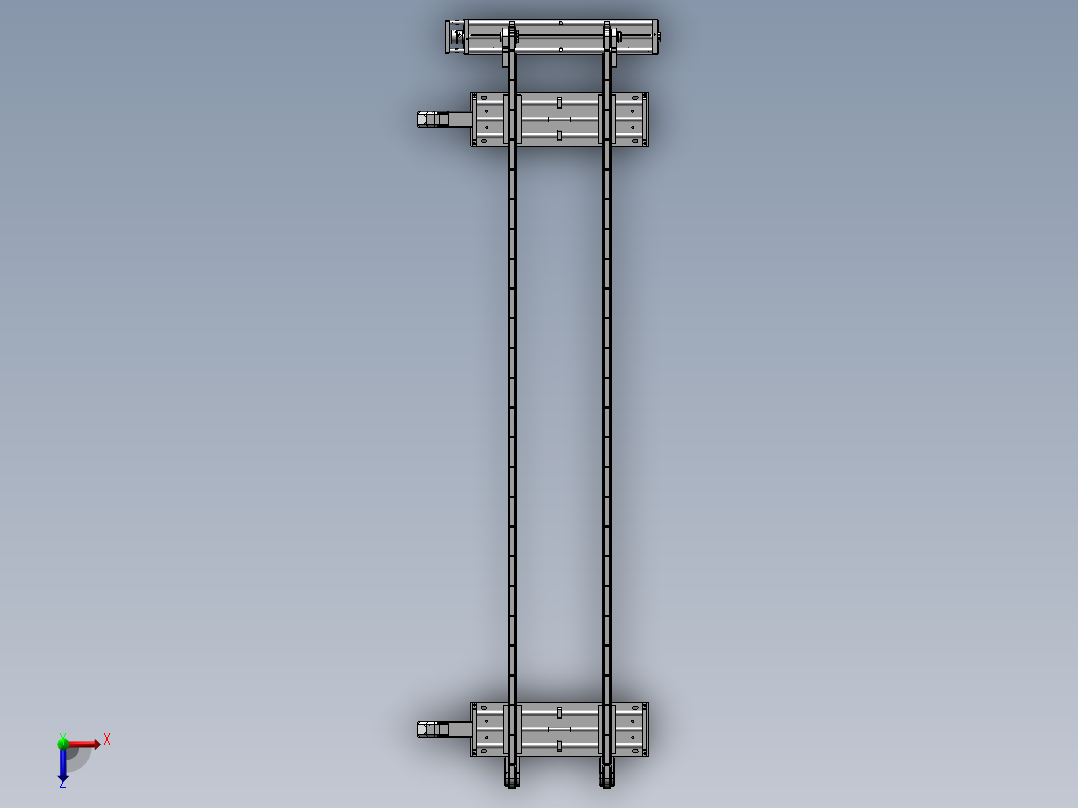 2.74米宽度可调输送机构俯视图