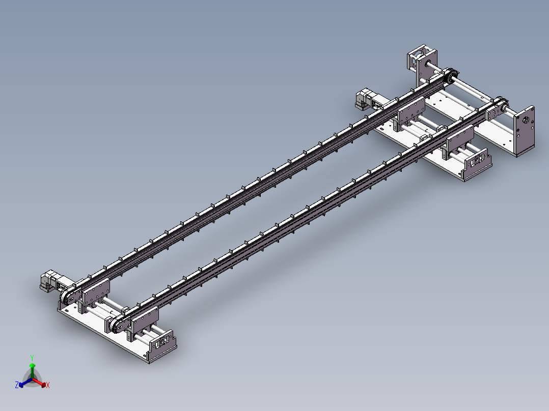 2.74米宽度可调输送机构正等轴测图