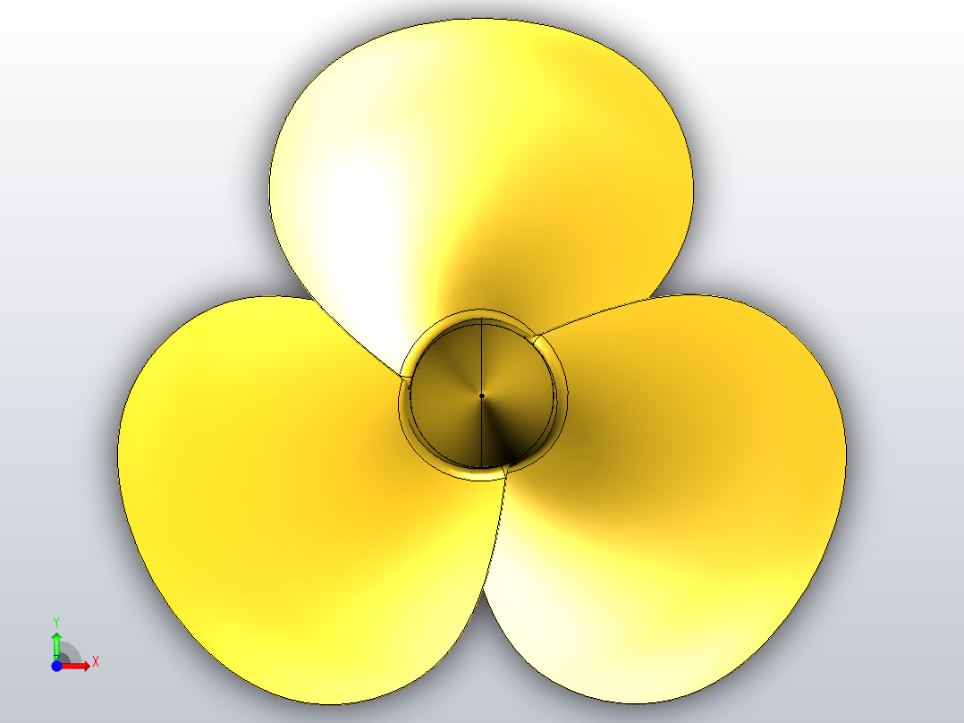 船用螺旋桨前视图