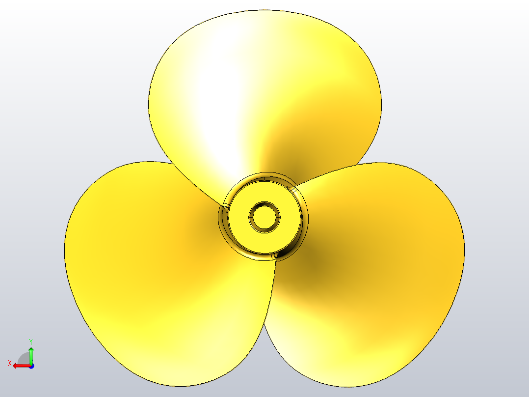 船用螺旋桨后视图