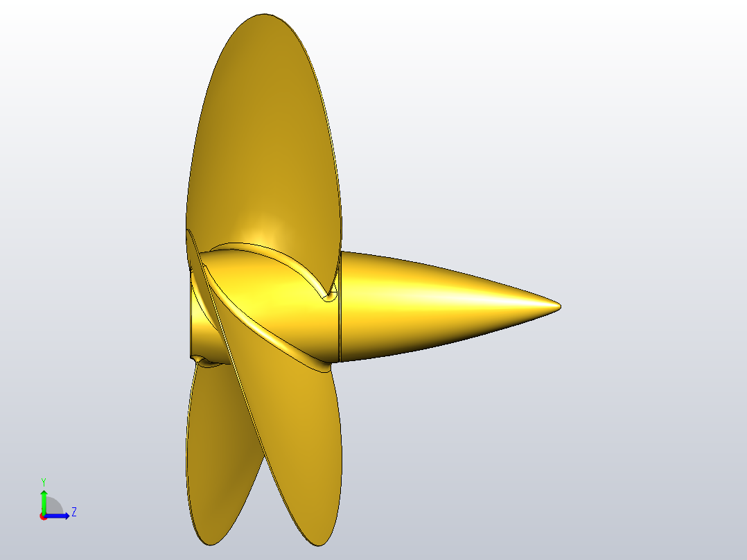 船用螺旋桨左视图