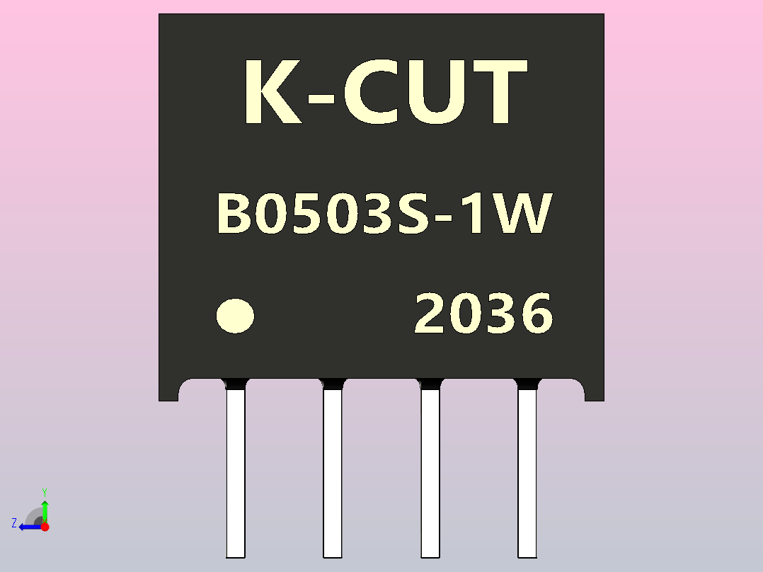 DC DC隔离电源模块B0503S-1W功率模块转换器右视图