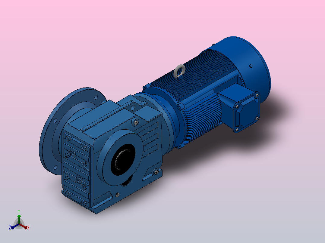 KAF87轴输入的螺旋锥齿轮减速机KAF87-YV7.5-4P-56.64-M1-0°-A主视图