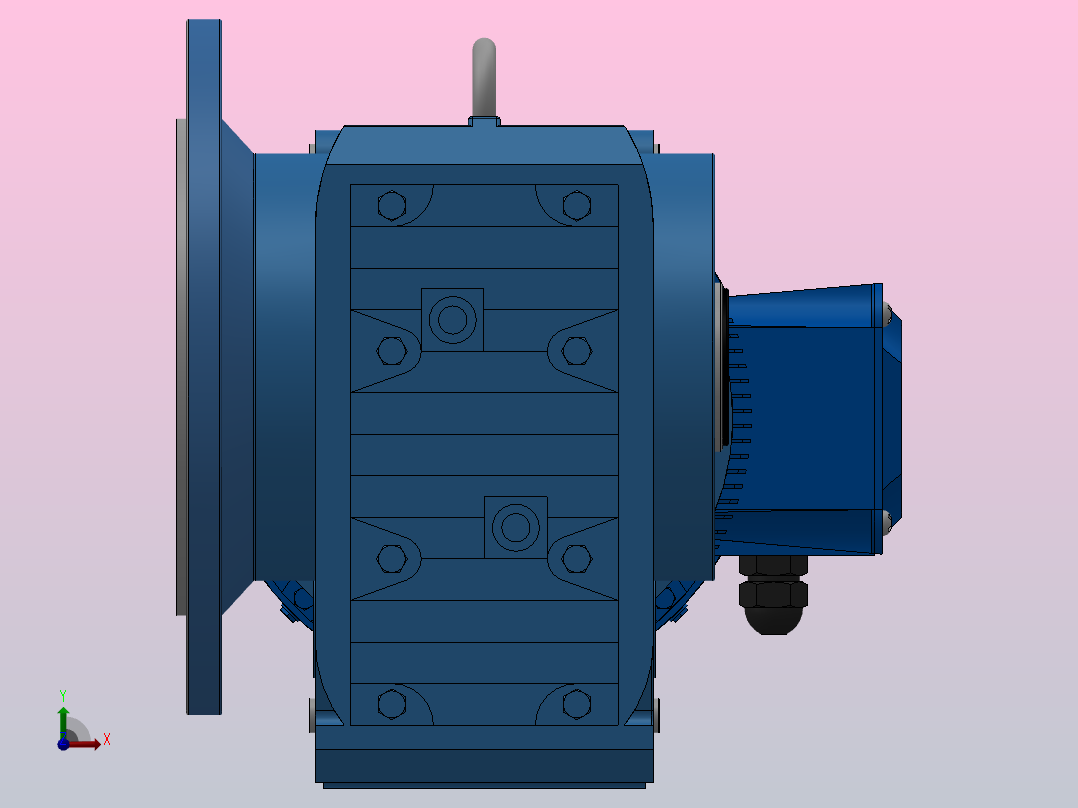 KAF87轴输入的螺旋锥齿轮减速机KAF87-YV7.5-4P-56.64-M1-0°-A前视图