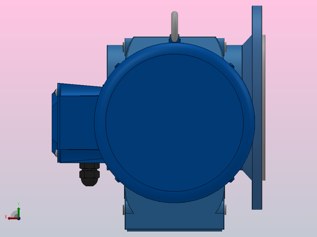 KAF87轴输入的螺旋锥齿轮减速机KAF87-YV7.5-4P-56.64-M1-0°-A后视图