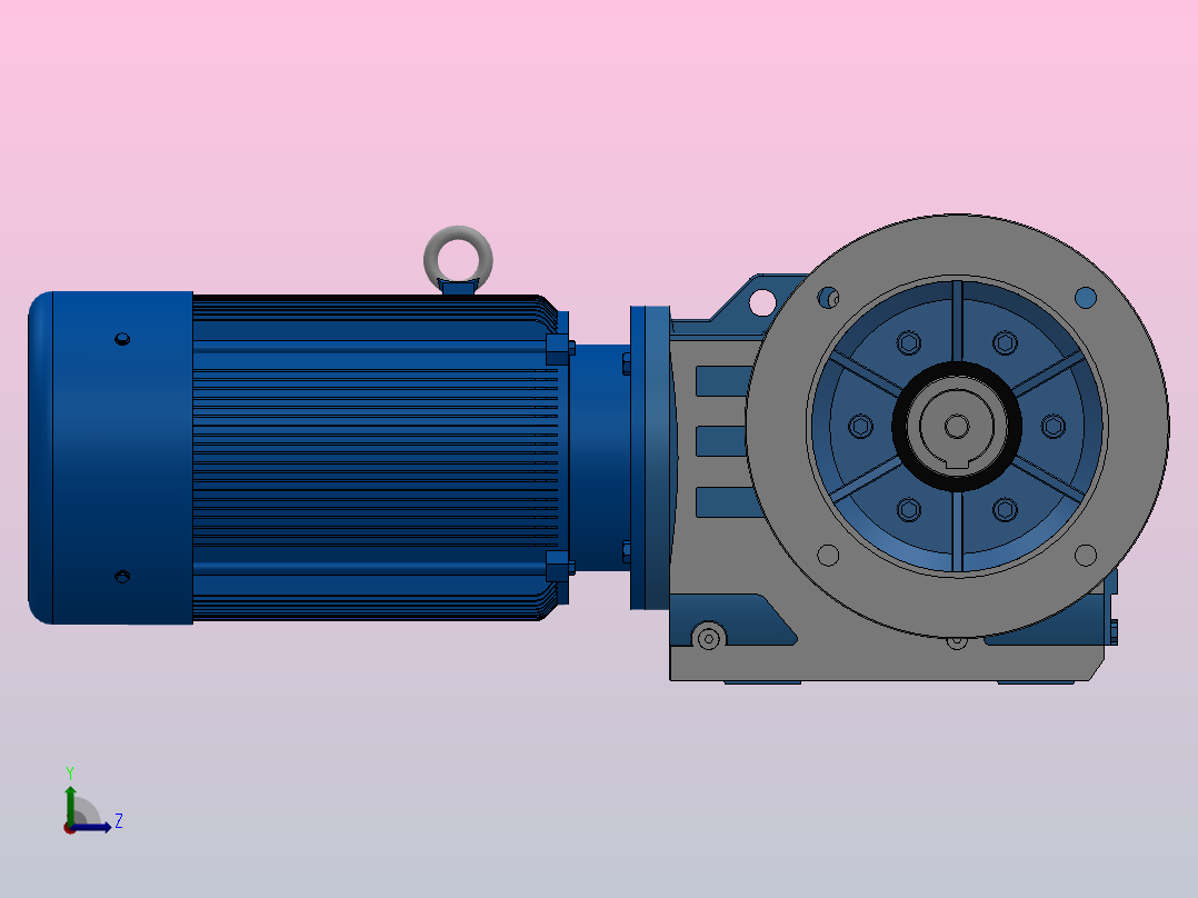 KAF87轴输入的螺旋锥齿轮减速机KAF87-YV7.5-4P-56.64-M1-0°-A左视图