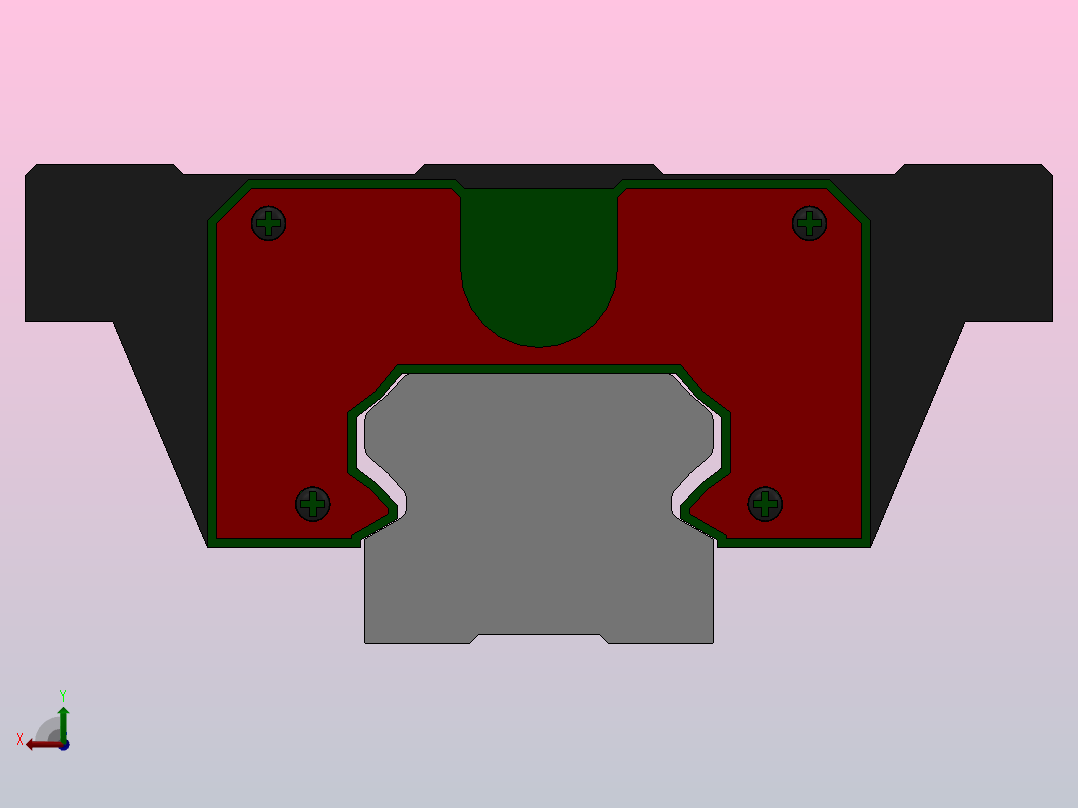 中载直线导轨-法兰型MWC MWH MWP[MWH-H28-1-L200]后视图