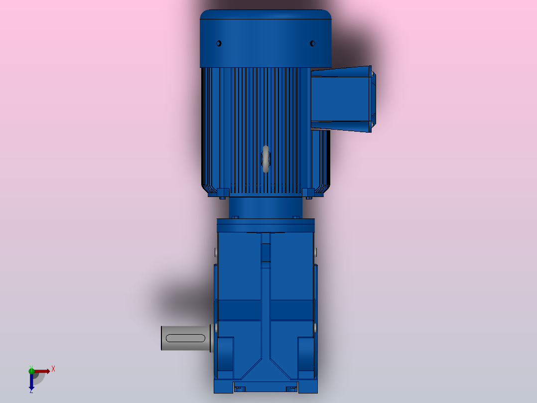 K67底脚轴伸式安装螺旋锥齿轮减速机K67-Y3-4P-35.62-M1-0°-A+B俯视图