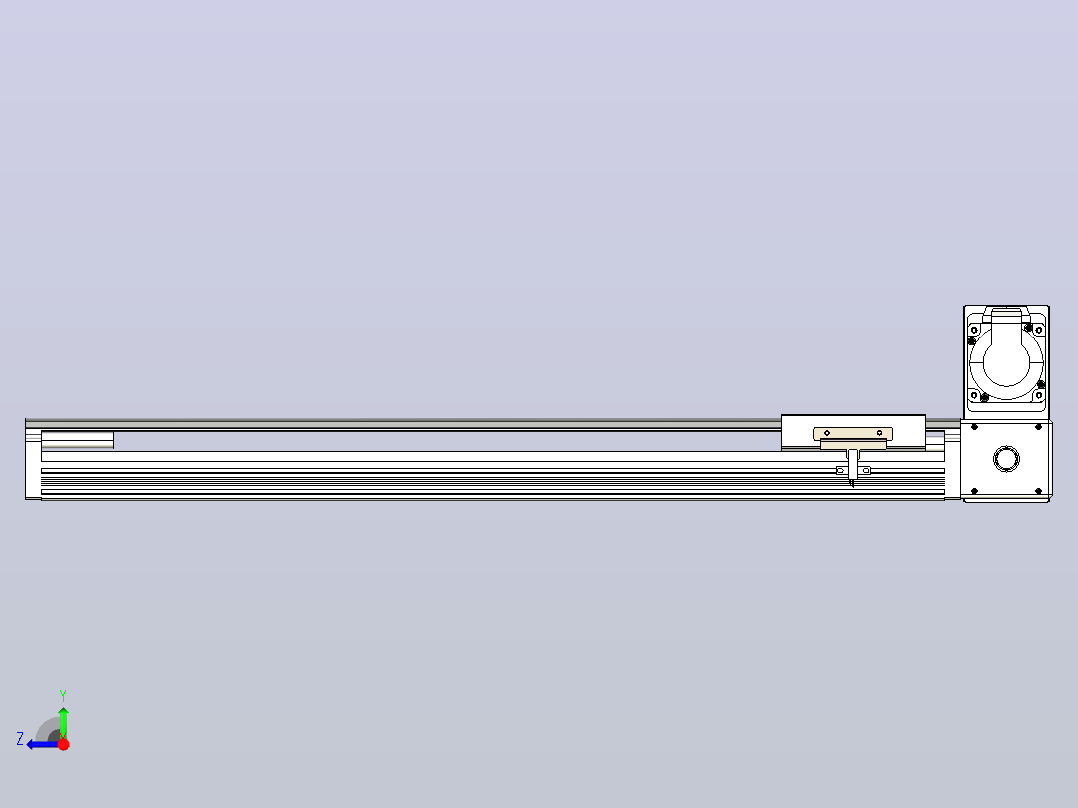 皮带直线轴半封闭可选导轨TPA-HNB-105D-90-L500-RU-Y-P20-N3右视图