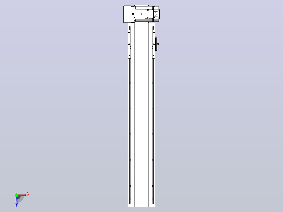 皮带直线轴半封闭可选导轨TPA-HNB-105D-90-L500-RU-Y-P20-N3俯视图
