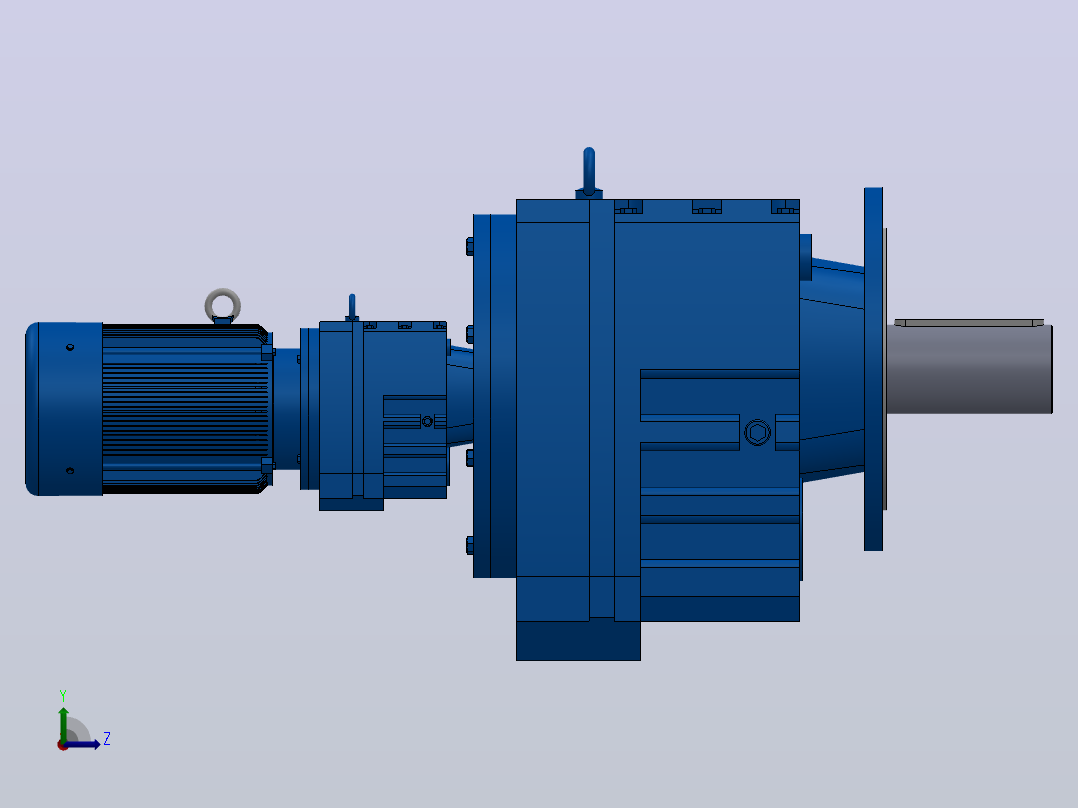 RF147R77法兰轴伸式组合型斜齿轮减速机RF147R77-Y2.2-4P-100-M1-0°-Φ550左视图