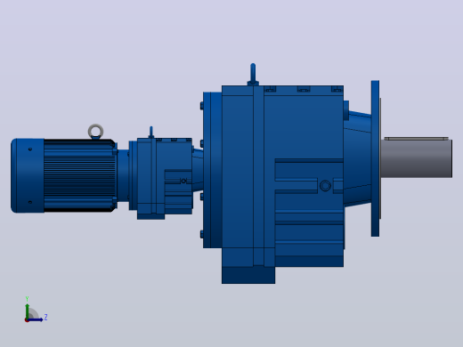 RF147R77法兰轴伸式组合型斜齿轮减速机RF147R77-Y2.2-4P-100-M1-0°-Φ550左视缩略图