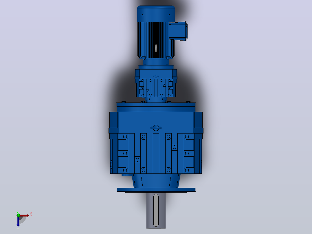 RF147R77法兰轴伸式组合型斜齿轮减速机RF147R77-Y2.2-4P-100-M1-0°-Φ550俯视图