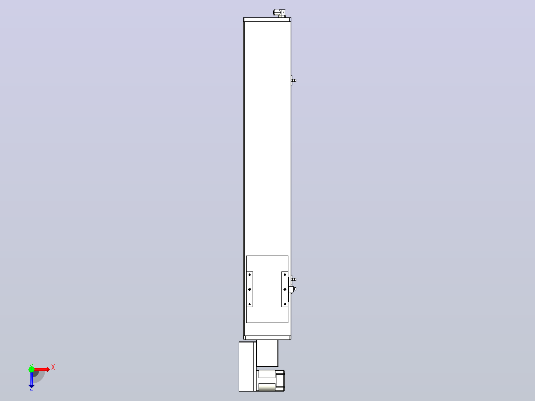 MCB14无尘皮带滑台[MCB14-L40-600-L-P20-C3]俯视图