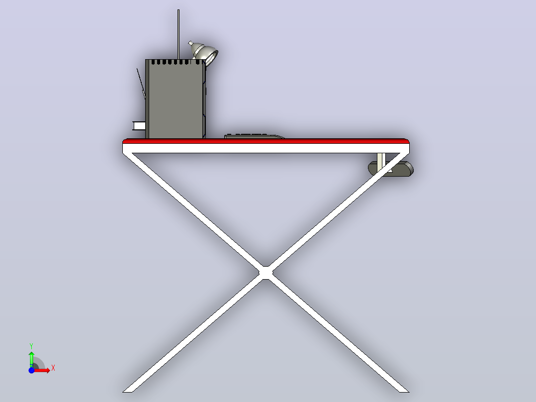 工作桌模型前视图