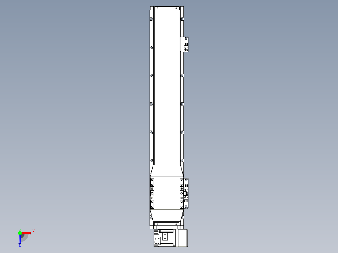 机器人皮带驱动直线轴TPA-GCB-120-P70-L500-RU-M20-N3俯视图