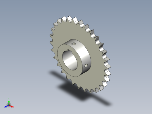 12A系列传动链轮成品孔链轮[DSFB12AB-30-50]正等轴测缩略图