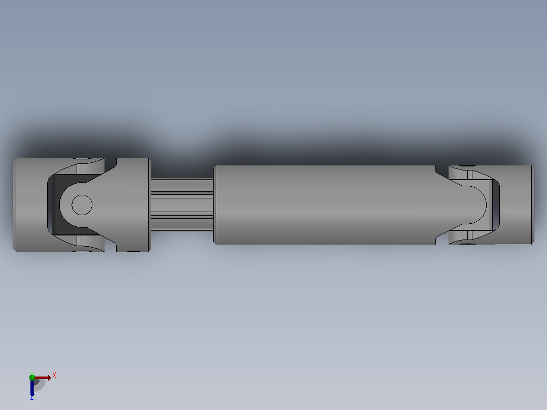 万向联轴器WSP9-PB-Y50-Y50-460／530WSP型可伸缩小型十字轴万向联轴器俯视图