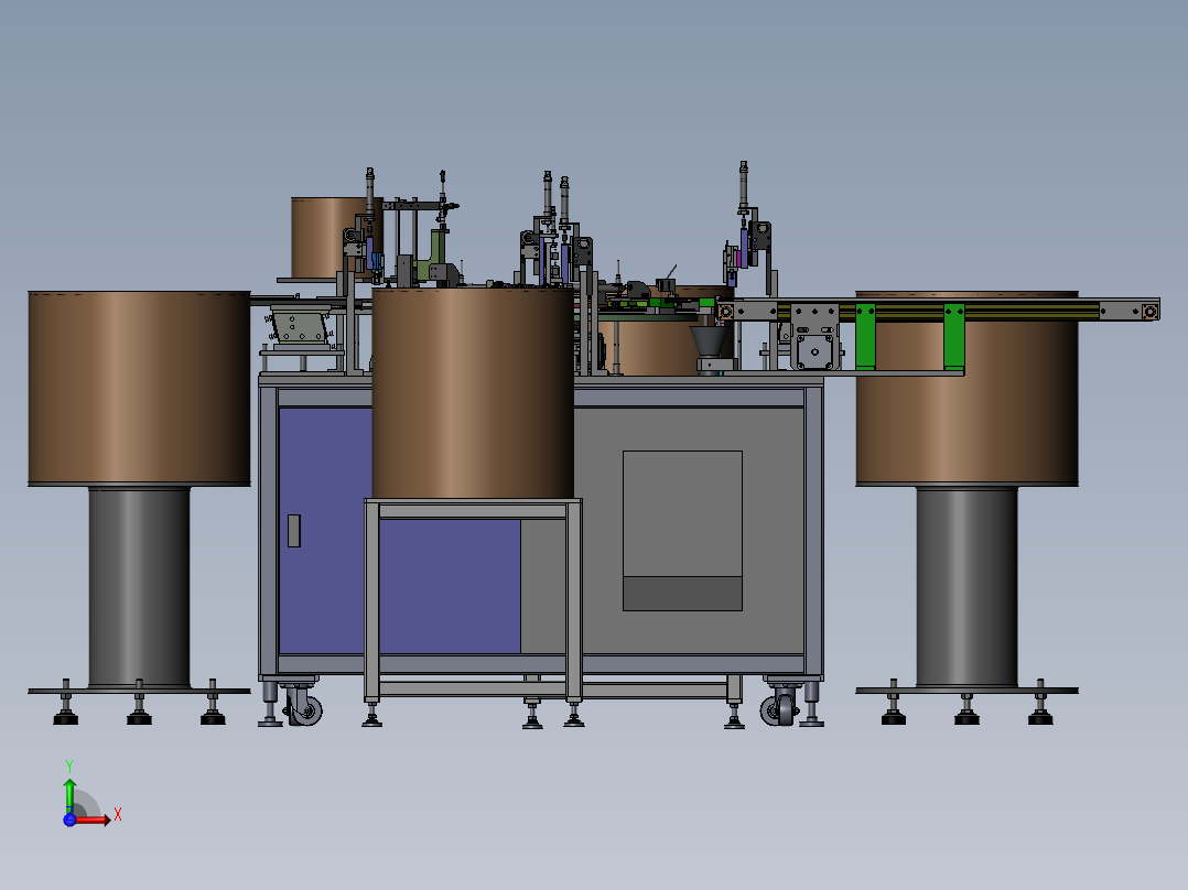 锁闩尾套自动装配机前视图