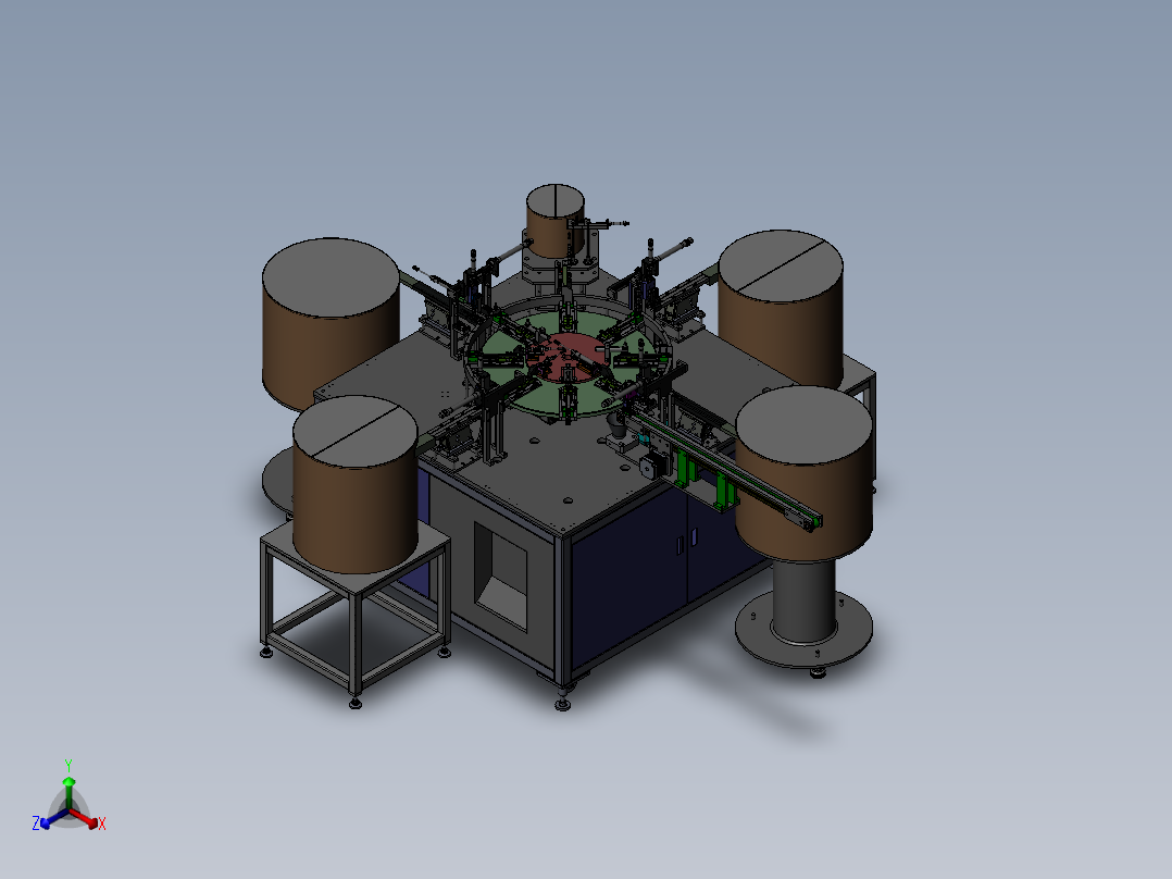 锁闩尾套自动装配机正等轴测图