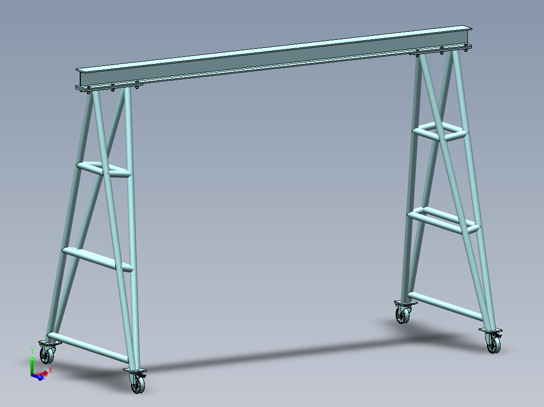 移动门吊门式起重机小型桁架三维机械设计模型图纸
