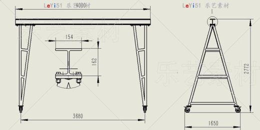 移动门吊门式起重机小型桁架三维机械设计模型图纸缩略图