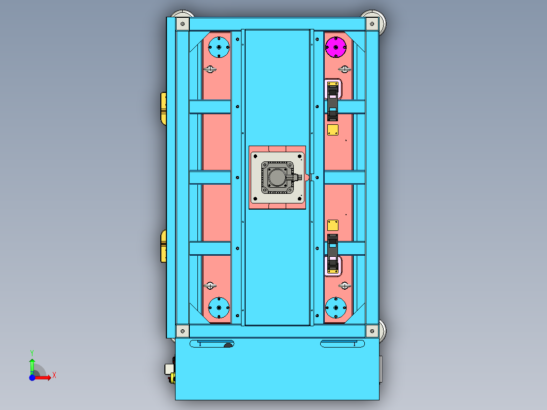 热铆焊接机（双丝杆传动热熔机）3D模型前视图
